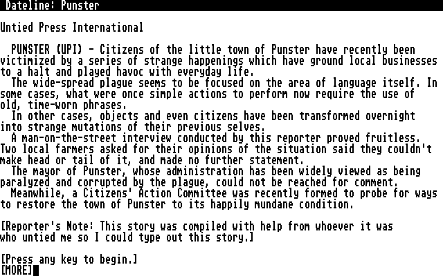 Nord and Bert Couldn't Make Head or Tail of It