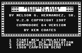 President Elect: 1988 Edition