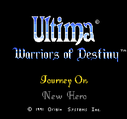 Ultima: Warriors of Destiny